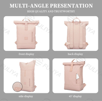 Sac à dos décontracté à enroulement Fuliya personnalisé, écologique, grande capacité, résistant à l'eau, avec fermeture velcro pour ordinateur portable et campus