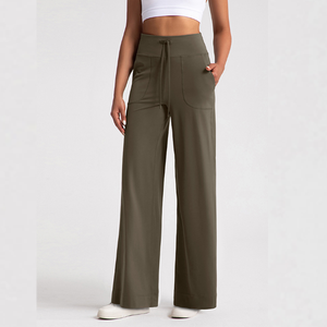 กางเกงโยคะขาตรงน้ำหนักเบาพิเศษสำหรับผู้หญิงชุดออกกำลังกายแบบมีเชือกผูกปรับได้สวมใส่สบายระดับพรีเมียม - Product Image 3