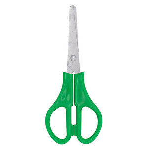 Green Straight Tip Student Scissors Stainless Steel Office Paper Cutting Ruler Scissors For Home DIY Use - Product Image 4