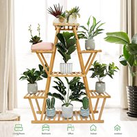 Étagère de support de plante en bambou multicouche moderne et élégante étagère de rangement intérieure écologique pour la maison ou le jardin fonction de pot de fleur