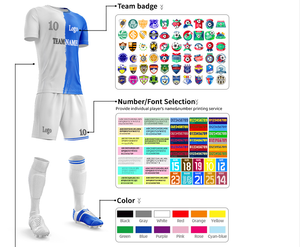 2023 kualitas terbaik Cina cepat kering poliester pakaian olahraga pria setelan pakaian sepak bola seragam kustom kaus sepak bola - Product Image 3