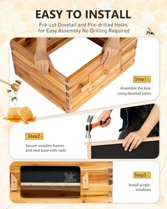 Bộ dụng cụ nuôi ong Langstroth 10 khung thương mại cao cấp, thân thiện với môi trường, thiết bị gỗ cần thiết cho người mới bắt đầu - Product Image 2