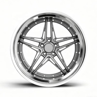 Jantes forgées 5 branches étoile concave en alliage d'aluminium léger, personnalisées 4, 5, 6 trous PCD 16, 17, 18, 19, 20, 21, 22 pouces pour voitures de sport