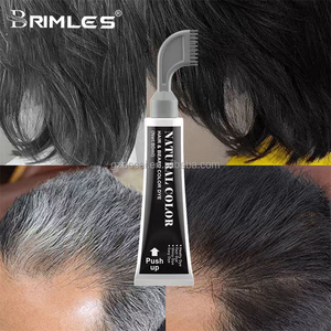 Tinte Capilar Negro Herbal Semipermanente Orgánico Natural <span class=keywords><strong>2</strong></span> en 1 de Marca Privada, Fabricación China OEM, con Peine para Mujeres - Product Image 3