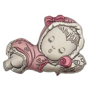 BLAZON Pendentif et breloque mode Petite fille avec hochet 38x29mm - Product Image 1