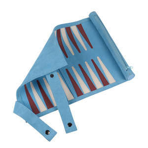Customized 34x26mm Two-Layer Suede Leather Roll-Up Backgammon <strong>Set</strong> High-Grade for Leisure and Entertainment for <strong>Chess</strong> Games - Product Image 2