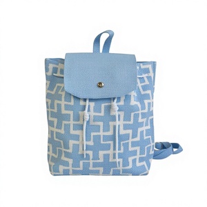 Zaino da donna con stampa geometrica alla moda, borsa casual in maglia di grande capacità con manico per ufficio, scuola, viaggi, uso quotidiano - Product Image 1