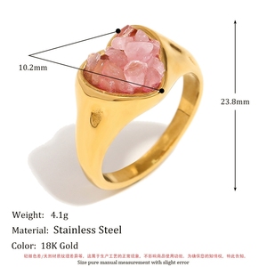 Estilo Europeo Americano Retro 18K oro estrella de mar piedra preciosa He luz transfronteriza joyería de lujo anillos de moda de acero inoxidable - Product Image 4