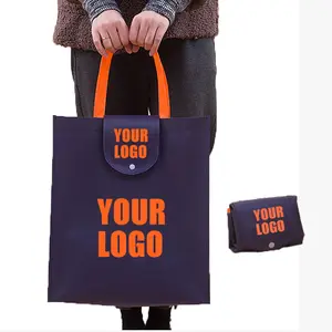 Bolsa de mano personalizada para publicidad de ropa, bolso de compras ecológico, plegable, grueso, no tejido, con logotipo impreso, venta al por mayor