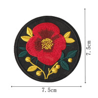 Écussons ronds en chenille, badge tissé personnalisé, dos auto-agrippant, logo de marque en lettres, patch brodé en tissu, étiquette brodée