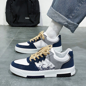 Chaussures de sport décontractées pour hommes, nouvelle collection 2025, grandes tailles, tendance, respirantes, pour le skateboard, été et hiver, en cuir véritable - Product Image 2