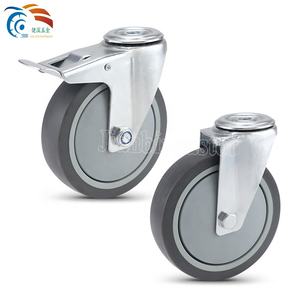 New Castor Wheel Qualidade 3Inch 4Inch 5Inch Swivel Bolt Hole Tpr Caster Wheels Aço Inoxidável JianBin - Product Image 3