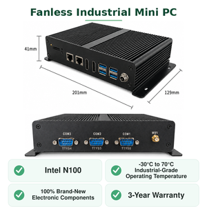 คอมพิวเตอร์อุตสาหกรรมขนาดเล็ก Inter N100 แบบไร้พัดลม RTL8111H RTL8211F 4K 60FPS DDR4 3200 Mhz HDMI2.0 10 11 พอร์ต ดีไซน์ไร้พัดลม เกรดอุตสาหกรรม - Product Image 1