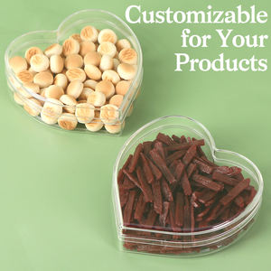 Boîte cadeau en plastique en forme de cœur YUZMEI, boîte à chocolat 4 pièces, boîtes à bombonnières en acrylique, boîtes transparentes pour bonbons, contenants pour cadeaux de mariage - Product Image 4