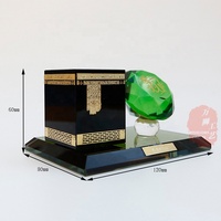 Modèle de la Tour de l'Horloge de la Mecque en cristal K9, prix d'usine, souvenir en verre, figurine de mosquée pour cadeau musulman, coffret cadeau islamique CMD-08B