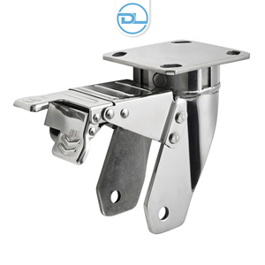 Supports de roulettes robustes en acier inoxydable pour roues industrielles, résistants à la corrosion et offrant un support solide, tailles 4, 5, 6, 8 pouces - Product Image 1