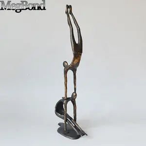 铸铁抽象金属雕塑家居装饰，金属潜水运动男子雕像