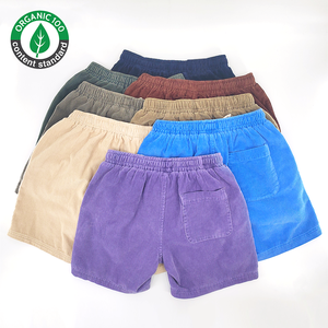 Logo personnalisé Short en velours côtelé pour hommes en coton biologique avec poches, Short en velours côtelé multicolore écologique avec cordon de serrage pour hommes - Product Image 3