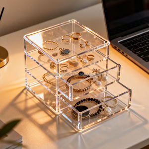 Organizador de Maquillaje Acrílico Transparente de Múltiples Capas, Expositor de Cosméticos Acrílico Grueso para Escritorio - Product Image 1