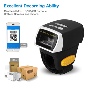 Wearable Finger <span class=keywords><strong>Scanner</strong></span> lector codigo de barras 2D QR code <span class=keywords><strong>scanner</strong></span> QR Reader Mini Máy quét mã vạch cho hàng tồn kho - Product Image 2