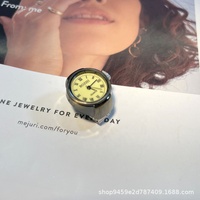 Montre à doigt vintage punk, mini bracelet élastique, montres en alliage, bagues de couple, bijoux, horloge rétro, montre à quartz romaine, bagues pour femmes et hommes