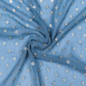 Elegant Embroidered Georgette Fabric for Beautiful Dresses Blouses High End Fashion Apparel OEM ODM Custom - Product Image 1
