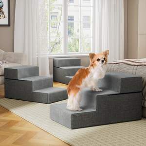 Hondentrappen voor hoge bedden om op hoog <span class=keywords><strong>bed</strong></span> te komen, 3-traps kattenhelling voor grote honden - Product Image 6