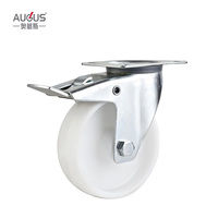 Roue à roulettes AUGUS 3/4/5/6/8 pouces en PU rouge/caoutchouc élastique bleu/caoutchouc noir/PVC rouge/PP blanc/PA pour l'industrie