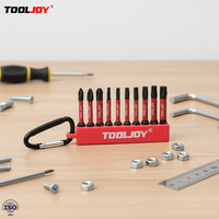Jeu de tournevis à chocs magnétiques TOOLJOY, embouts en acier S2, tige hexagonale de 1/4 pouce, porte-outils portable pour travaux de bricolage et professionnels