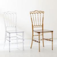 Chaise de banquet de luxe pour hôtel, mariage, événement, salle de réception, chaise Chiavari en acrylique transparent pour adulte, chaise Napoléon pour fête, vente en gros