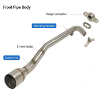Système d'échappement complet de course modifié de qualité européenne pour moto V8, compatible JOG V8, DIO, BWS, ZX, DIO90, RR, DIO 26AA, ZX 26AA