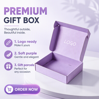 Boîte d'expédition pour vêtements, design personnalisé, vente chaude, emballage violet avec votre logo pour l'emballage de vêtements