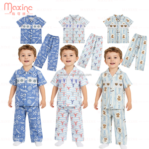 Ensemble de <span class=keywords><strong>pyjama</strong></span> pour bébé décontracté d'été avec haut à boutons et short imprimé <span class=keywords><strong>lapin</strong></span> Vêtements de nuit à domicile pour garçons Tenues 2 pièces - Product Image 3