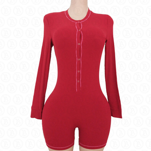 Nouveautés Printemps-Été : Combinaison Sexy à Col en V Profond, Manches Courtes, Boutons, Rayures, Combinaison Côtelée pour Femmes - Product Image 4