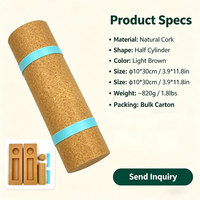 Rodillo de Yoga de Corcho Semicircular, Entrenador de Equilibrio Antideslizante, Herramienta de Rehabilitación y Fitness, OEM Personalizado