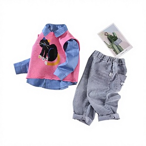 <span class=keywords><strong>Abbigliamento</strong></span> per Bambini, Completo Primaverile/Autunnale in Cotone con Stampa Animalier per Ragazzi, Nuova Collezione Autunno 2024, Camicia Casual in Maglia per Bambino - Product Image 1