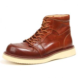 Fall Winter Customized Men's Brown <b>Ankle</b> CHUKKA Boots with Anti-Slip Features Height Increasing Laced Leather Made Cow Leather - Product Image 5
