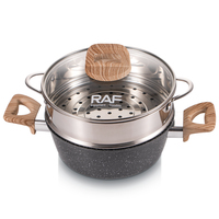 RAF Kochgeschirr-Set Antihaft-Töpfe und -Pfannen Induktion Gas Elektro Keramik Kompatibel Küchen-Set Glasdeckel Bratpfanne Saucenpfanne