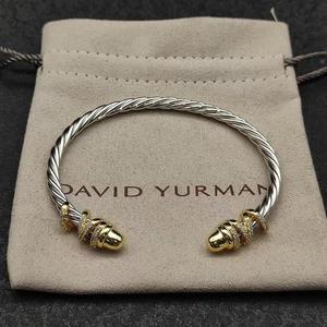Bracciale David Yarman Bangle Bicolore, Gioiello Raffinato per Donne, Regolabile, Placcato Oro 18K, Argento 925, Design Intrecciato - Product Image 5