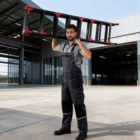 Échelle télescopique pliante moderne à prix d'usine, en acier au carbone, 5+5 marches, certifiée CE, capacité de charge de 300 lb, appartement, entrepôt