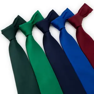 Gravata de seda para homens, cores sólidas, formal de negócios, casamento, tecido, pescoço