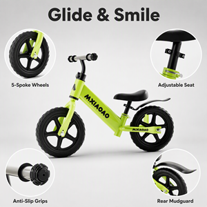 Bicicleta de Equilibrio para Niños, Bicicleta de Empuje para Niños Pequeños, Asiento Ajustable, Manillar en T Antideslizante, Guardabarros Trasero, 2 Ruedas - Product Image 5