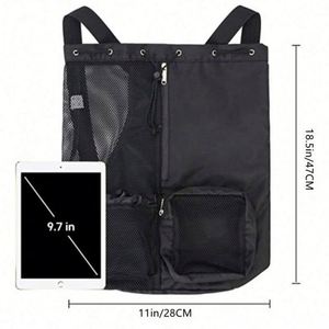 Portable Travel Gym Swimming Pool Bag Fashion Lightweight Mesh <b>Drawstring</b> Sport <b>Backpack</b> - Product Image 4