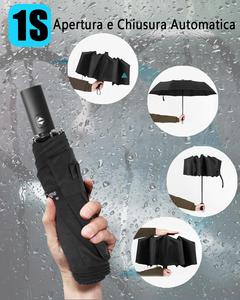 Parapluie inversé de voyage compact, portable, coupe-vent, pliable automatiquement, 8 baleines, pour la pluie, homme et femme - Product Image 3