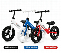 Vélo d'équilibre pour enfants en acier carbone bleu, léger, sûr, livraison rapide, petit MOQ, siège réglable de 10 pouces, pour les tout-petits de 2 à 6 ans