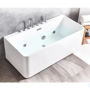 Cheap freestanding small single adult shower acrylic free standing bathroom bath tub spa whirlpool soaking massage bathtub price