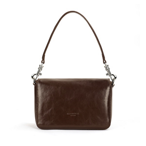 2025 primavera Vintage hebilla bolsos de cuero genuino brillante Color sólido moda Casual axila hombro bandolera para mujer - Product Image 3