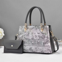 2023 Nouveau Sac Cabas Vintage Élégant Taille L pour Femme, Sac Bandoulière Décontracté 2 en 1 avec Fermeture Éclair, Sac à Main Tendance