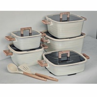 Ensemble de 16 casseroles et marmites en aluminium moulé sous pression, antiadhésives, avec ustensiles de cuisine pour la maison