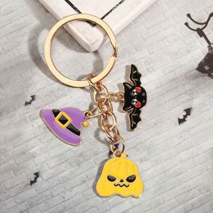 Mát Halloween kim loại men Móc Chìa Khóa Halloween <span class=keywords><strong>Keyring</strong></span> Kinh Dị Halloween <span class=keywords><strong>Keychain</strong></span> Goth Bộ Xương nhện sọ mèo bí ngô <span class=keywords><strong>Keyring</strong></span> - Product Image 6